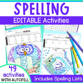Editable Spelling Activities for Spelling Practice using a