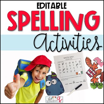 Preview of Editable Spelling Games for Learning Centers 2nd 3rd Grade