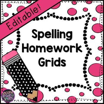 Preview of Spelling Homework Editable