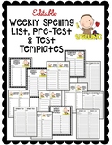 Editable Spelling List and Test Templates