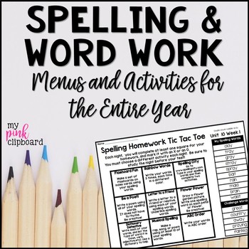 Preview of Editable Spelling Menus & Choice Boards for Homework Word Work #toast23
