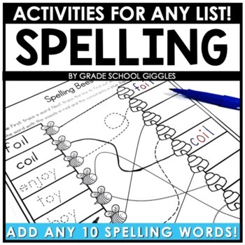 Preview of Editable Spelling Word Practice Worksheets Activities Template Any List Of Words