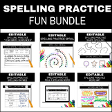 Editable Spelling Practice Bundle, Editable Spelling List 