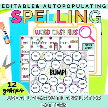 Preview of Editable Spelling Practice Games