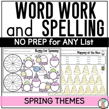 Preview of Editable Spelling Practice Spring Activities Sight Word Work Worksheets Centers