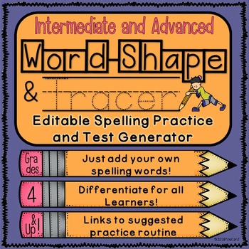 Preview of Editable Spelling Practice and Test Generator-Intermediate and Advanced
