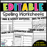 Editable Spelling & Sight Word Worksheets For Any 8 or 10 Words