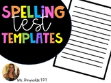 Spelling Test Templates & Data Recording Sheet