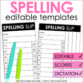 Editable Spelling Test Template with Optional Sentence Dictation