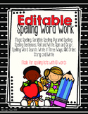 Editable Spelling Word Work/Homework
