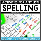 1st, 2nd, 3rd Grade Spelling Template: Editable List, Home