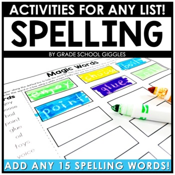 Preview of Spelling List Template, Editable Homework Practice Sheets, For Any List Of Words