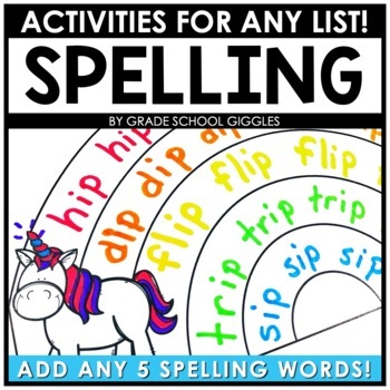 Preview of Editable Spelling Practice Activities, Worksheets, Homework For Any 5 Word List