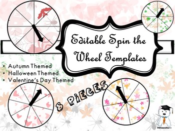 Preview of Editable Spinner Game Template - Autumn Themed