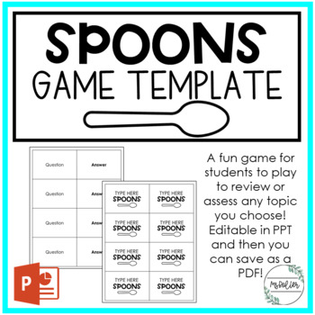 Preview of Editable Spoons Review Game Template | Customize For Any Topic or Class!