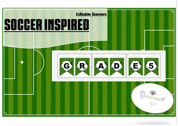 Preview of Editable Sport Inspired Soccer theme Banners Word wall boards back to school