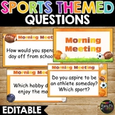 Editable Sports Themed Morning Meeting | Question of the D