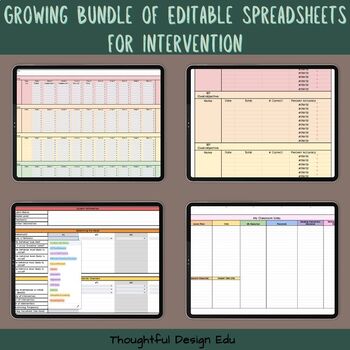 Preview of Editable Spreadsheet Bundle for Intervention Specialists