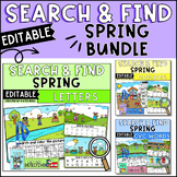 Editable Spring Search and Find Activity Bundle: Math, Alp