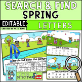 Editable Spring Search and Find Alphabet Practice Centers 