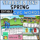 Editable Spring Search and Find Phonics Centers Practice- 