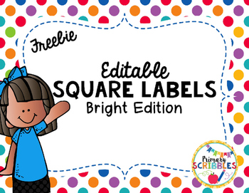 Preview of Editable Square Name Plates, Tags, and Labels