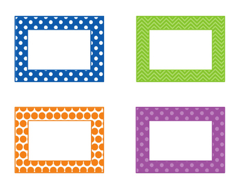 Editable Square Name Plates, Tags, and Labels by Primary Scribbles