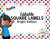 Editable Square Name Plates, Tags, and Labels
