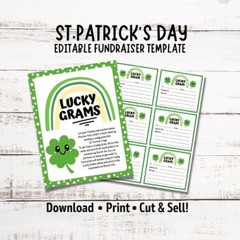 Preview of Lucky Grams | St. Patrick's Day Candy Gram Fundraiser Template