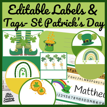 Preview of Editable St. Patrick's Day Labels & Tags for St. Patty's Day Activities