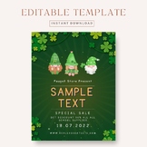 Editable St pattrick gnome theme flyer