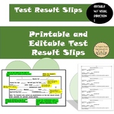 Editable Standardized Test Result Slips Grades 9th -10th