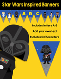 Editable Star Wars Inspired Themed Banners Pennants
