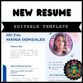 Preview of Editable Stars shining Resume Templates for Google 2024