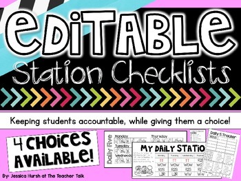 Preview of Editable Station Checklists