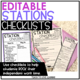 Editable Station Checklists - Customizable Centers and Sta