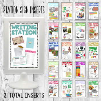Preview of Editable Station Sign Inserts/ Small Group Center Frames IKEA/ I Can Statements