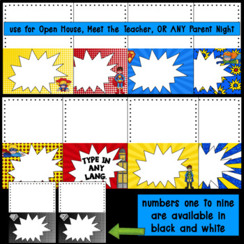 Editable Station Signs | Meet the Teacher | Superhero Theme Classroom Decor