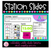 Editable Station Slides with Timers | BUNDLE | Use with Po