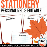 EDITABLE Stationery, Parent Letter Templates, Fall Station