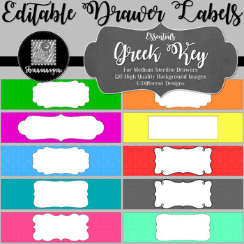 Editable Sterilite Drawer Labels - Essentials: Greek Key | TPT