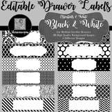 Editable Sterilite Drawer Labels - Essentials & White: Bla