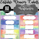 Editable Sterilite Drawer Labels - Premium Collection: Watercolor