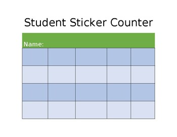 Preview of Editable Sticker Counter (Behavior Intervention Plan Reward Data Tracker)