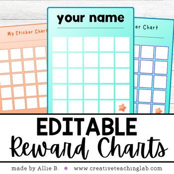 Preview of Editable Sticker Reward Chart for Positive Behaviour and Classroom Goals