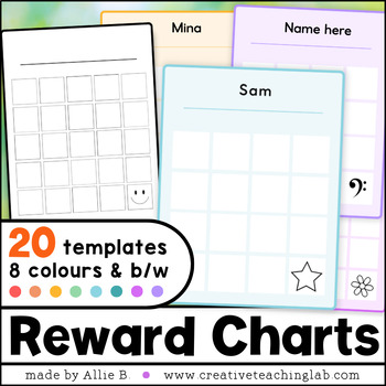 Preview of Editable Positive Behaviour Reward Chart, Printable Sticker Chart