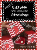 Editable Stocking FREEBIE {for Sight Word Games etc.}