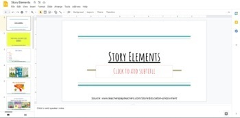 Preview of Editable: Story Elements