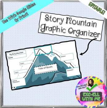 Preview of Editable Story Mountain Graphic Organizer (Google Slide)