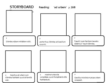 Preview of Editable Storyboard for Stage 12 Cambridge Latin Course Passage 'ad urbem'